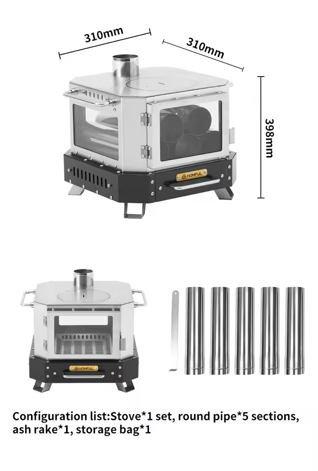 Outdoor Camping Wood Burning Stove - HOMFUL Stufa a Legna Portatile per