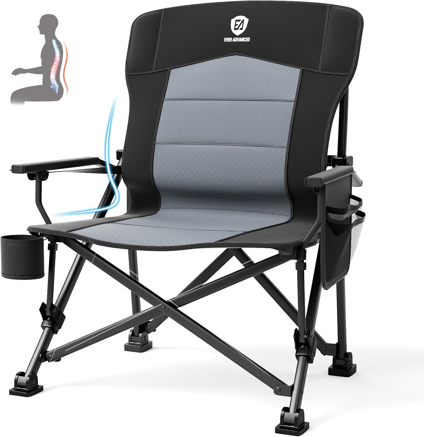 Camping Quad - Sedia da Campeggio Pieghevole Quadrupla Rinforzata