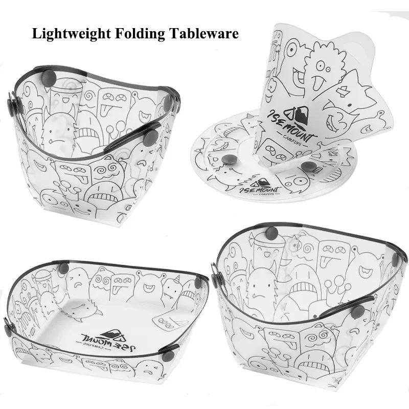 Outdoor Camping Dining Set - Stoviglie pieghevoli leggere all'aperto ciotola portatile