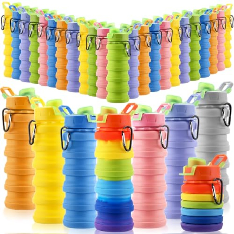 Collapsible Water Bottle - Confezione di Bottiglie d'Acqua Pieghevoli, Bottiglie