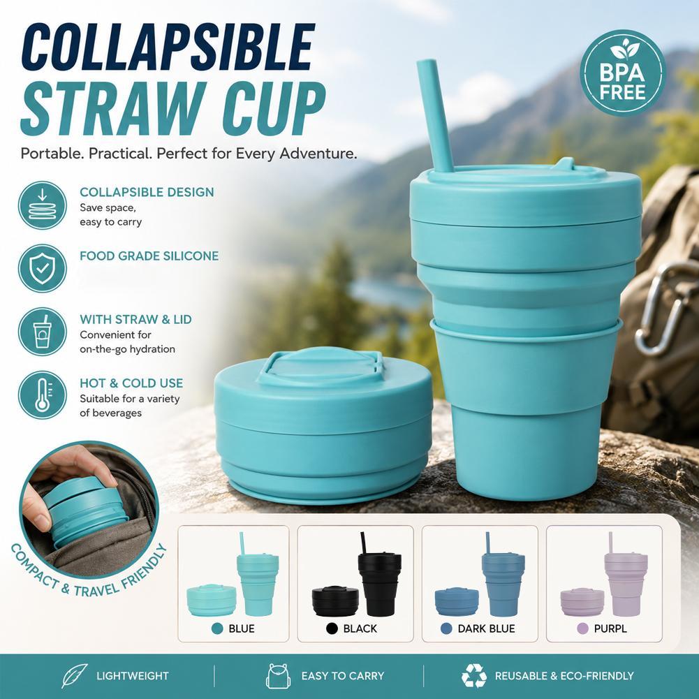 Collapsible Water Bottle - Tazza da Caffè Pieghevole in Silicone