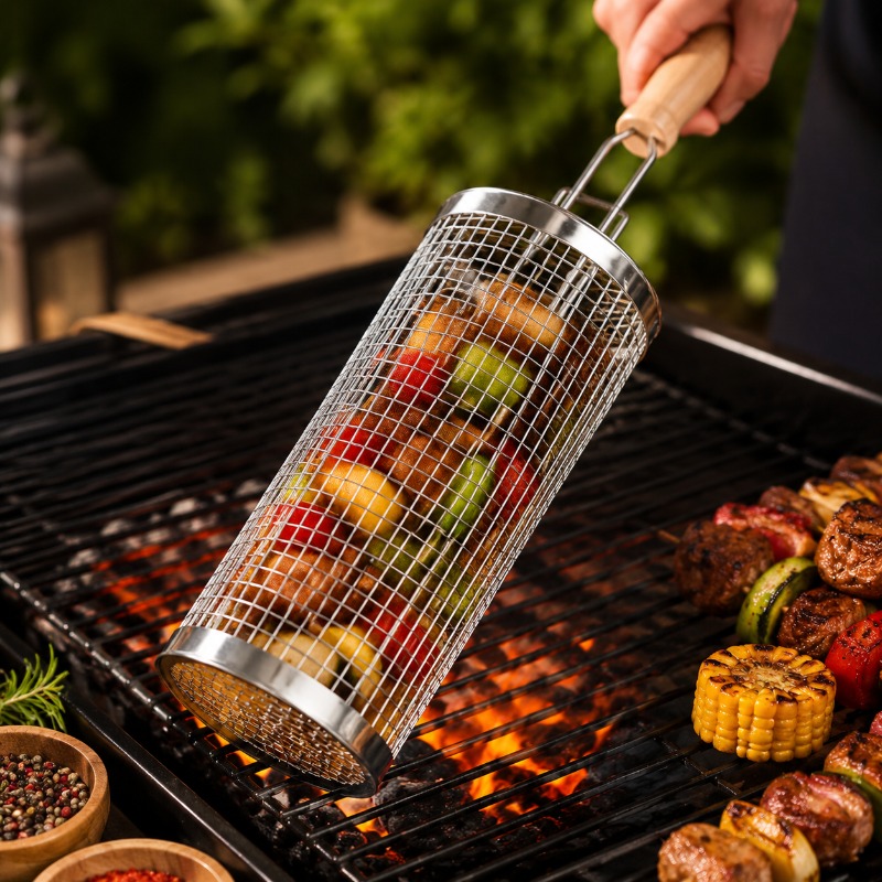 Outdoor Camping Youtube - Set di Cestelli Rotondi per Barbecue