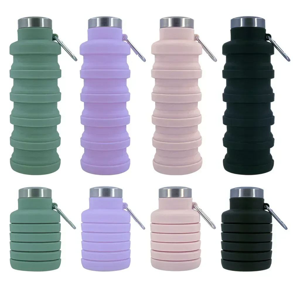 Collapsible Water Bottle - Bottiglia d'acqua pieghevole, bottiglie pieghevoli riutilizzabili