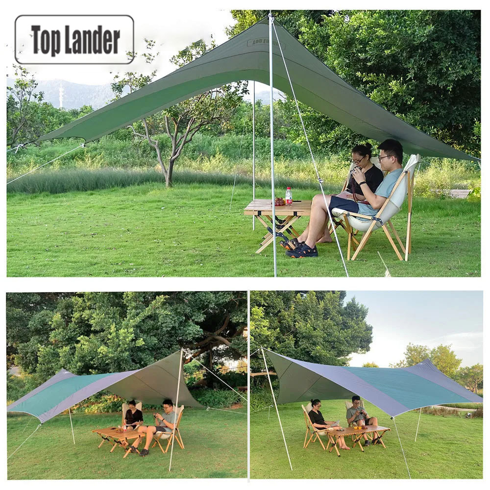 Waterproof Tarp Shelter - Telo da campeggio esagonale 4.1x4.1m Tenda