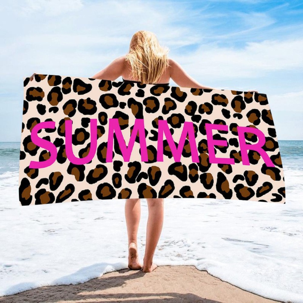 Outdoor Camping Blanket - Telo da bagno con stampa leopardata