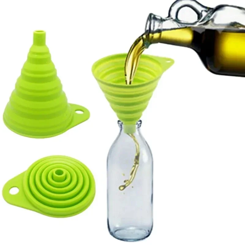 Collapsible Water Bottle - 1/4 Pezzi Imbuto Pieghevole in Silicone,