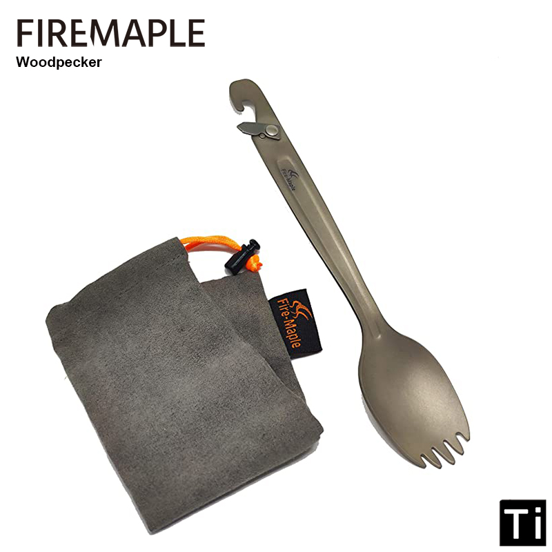 Outdoor Camping Dining Set - Fuoco acero titanio Spork con punzone