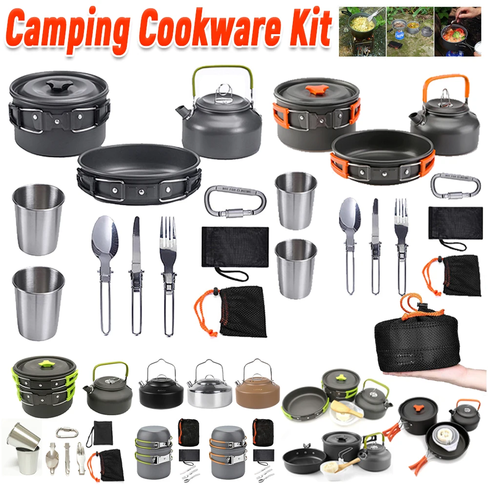 Outdoor Camping Kettle - Kit da Cucina da Campeggio: Bollitore,