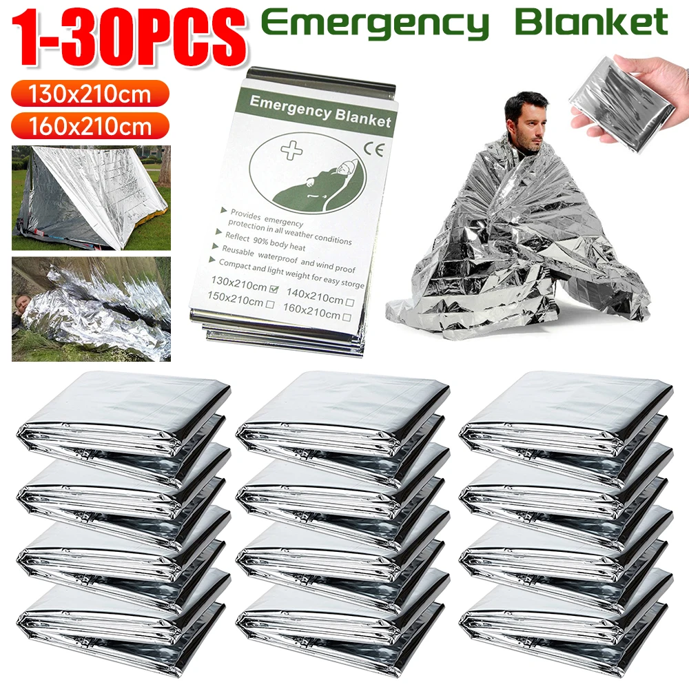First Aid Kit Camping - 1-30PCS Coperta di emergenza Sopravvivenza all'aperto