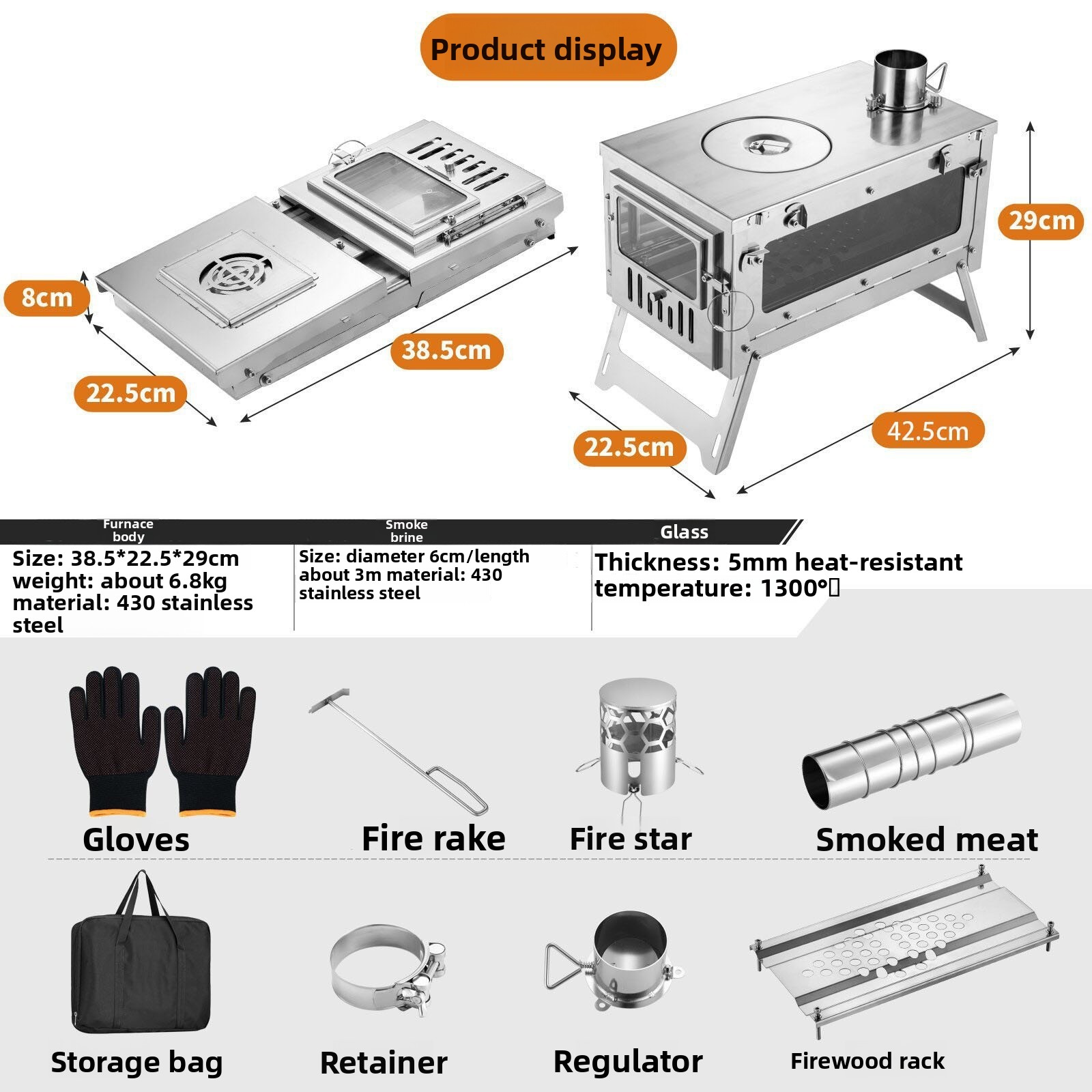 Stufa a Legna in Acciaio Inox  - Outdoor Camping Wood Burning Stove recensione e prezzo