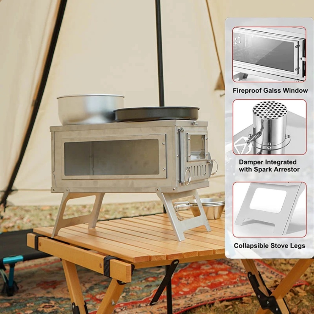 Stufa per tenda con riscaldato - Outdoor Camping Wood Burning Stove recensione e prezzo