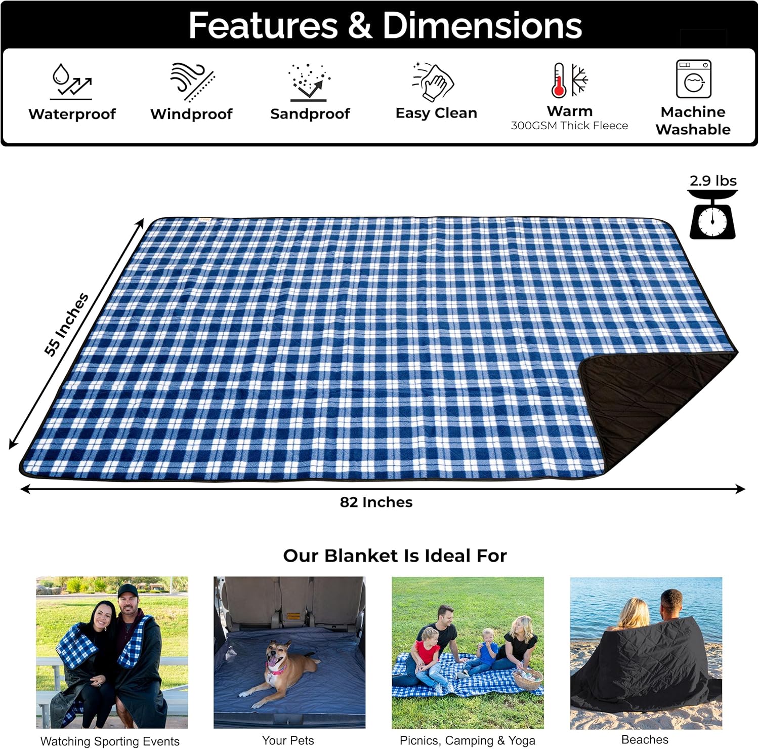 Grande Coperta Impermeabile da - Outdoor Camping Blanket recensione e prezzo
